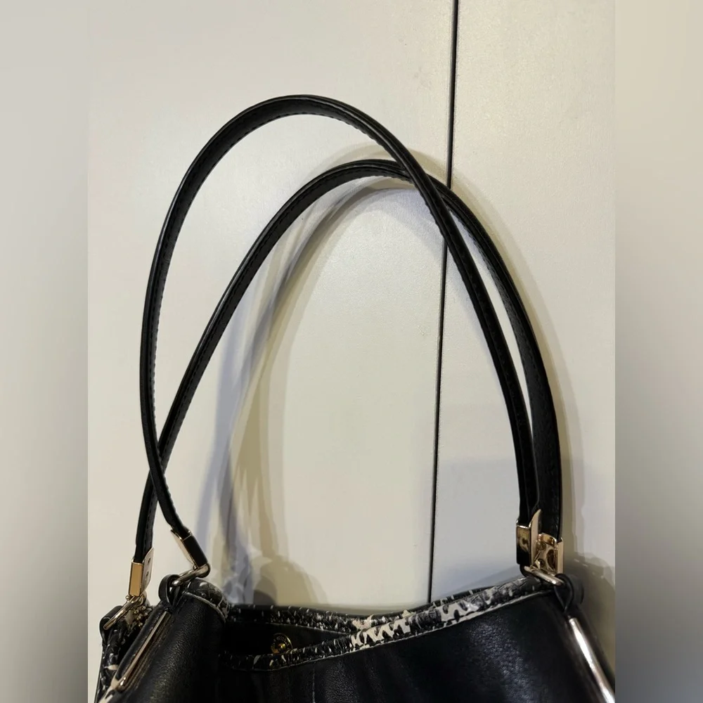 Coach Black Madison Phoebe Shoulder Bag with python-print side panels. EUC - Picture 11 of 15